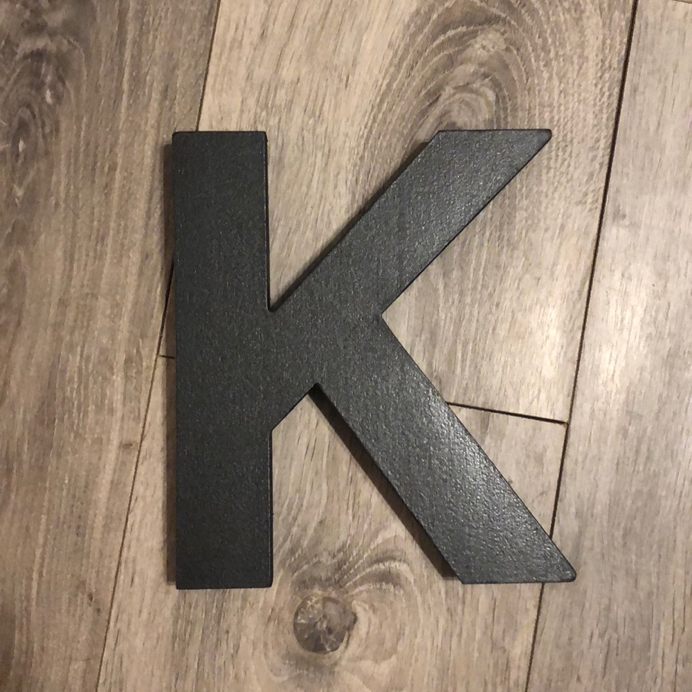 Wood Black Letter K Decoration